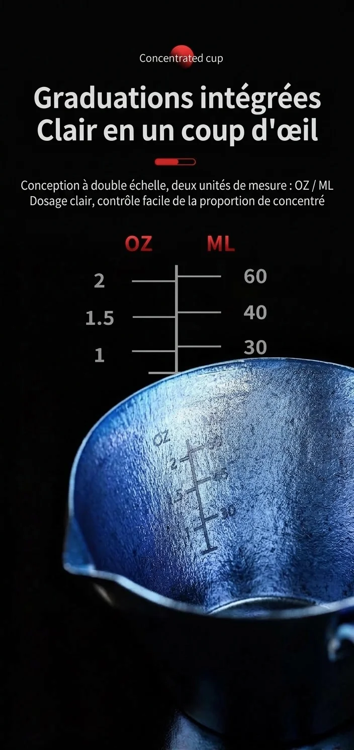 Tasse à mesurer BinCoo en titane pur pour expresso - 90 ml de concentré de café