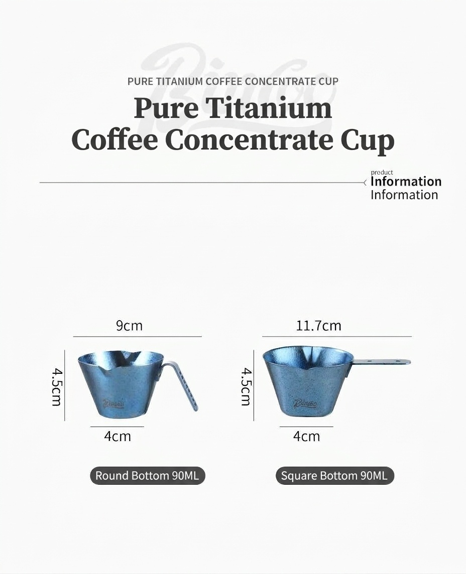 BinCoo Pure Titanium Espresso Measuring Cup - 90ml Coffee Concentrate