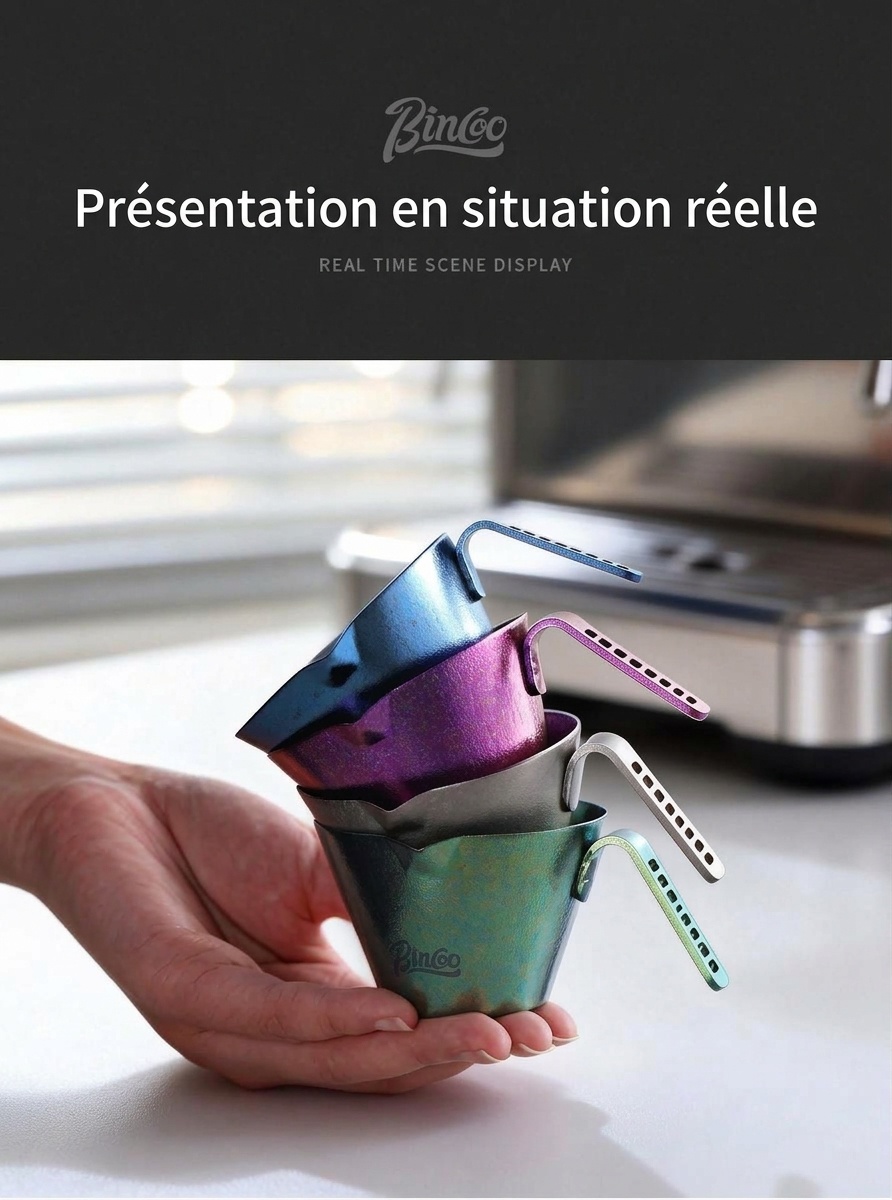 Tasse à mesurer BinCoo en titane pur pour expresso - 90 ml de concentré de café