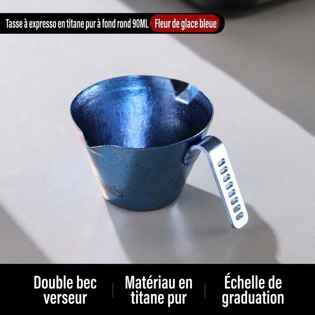 Tasse à mesurer BinCoo en titane pur pour expresso - 90 ml de concentré de café