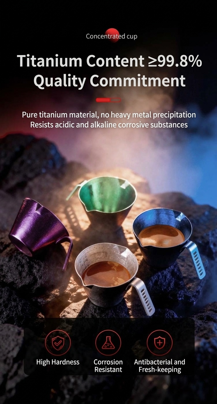BinCoo Pure Titanium Espresso Measuring Cup - 90ml Coffee Concentrate