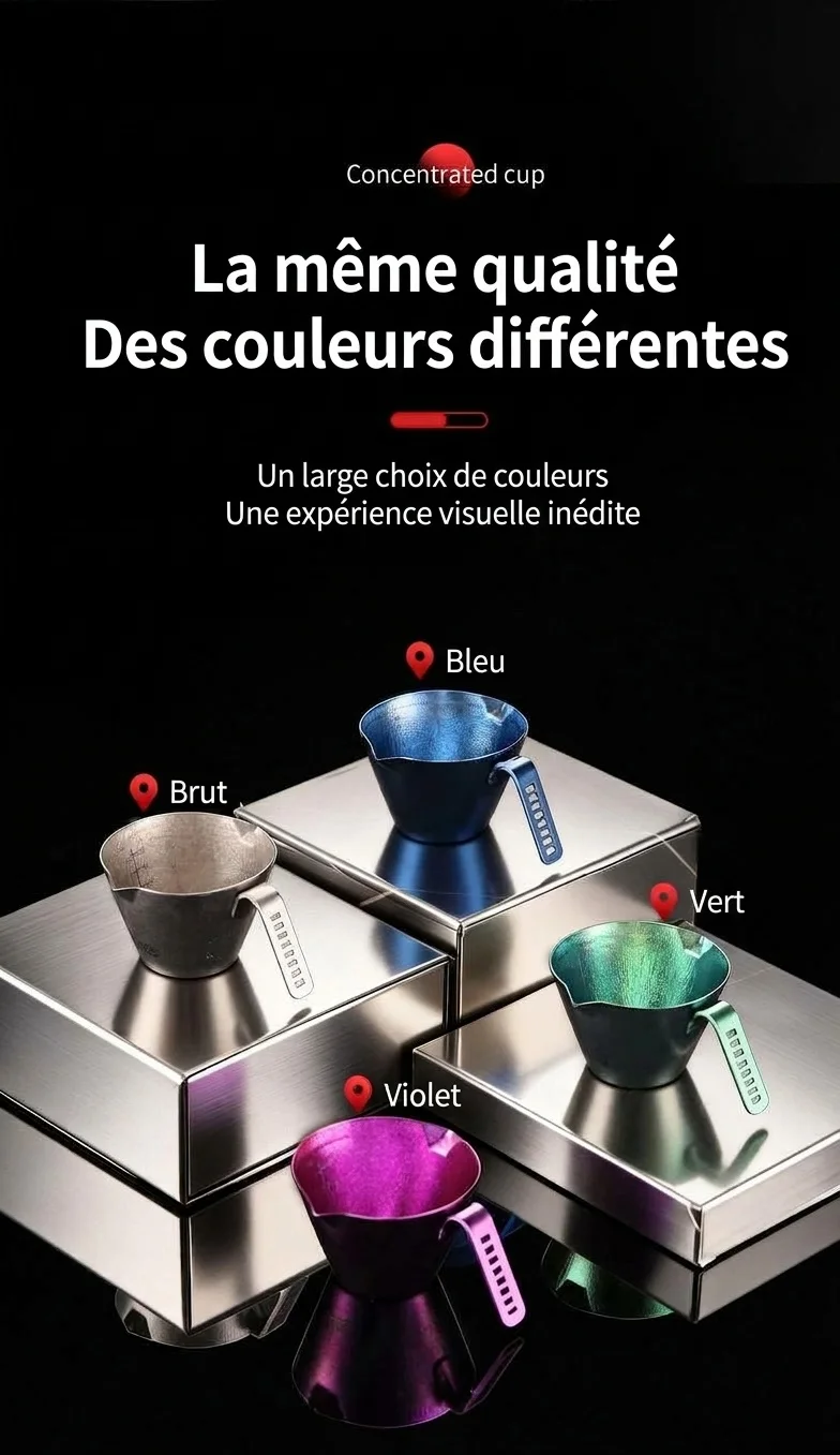 Tasse à mesurer BinCoo en titane pur pour expresso - 90 ml de concentré de café
