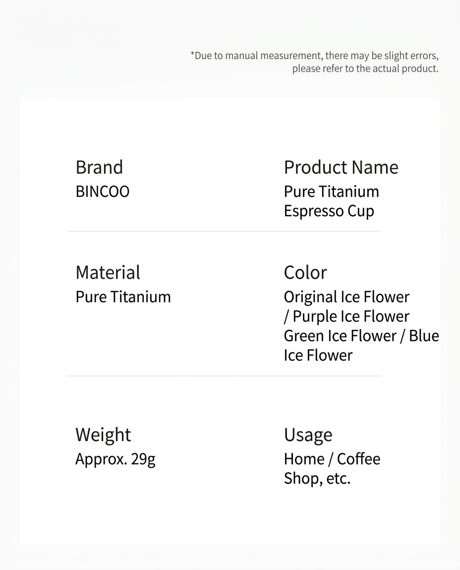 BinCoo Pure Titanium Espresso Measuring Cup - 90ml Coffee Concentrate
