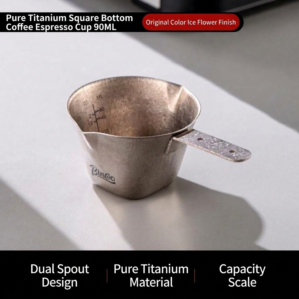 BinCoo Pure Titanium Espresso Measuring Cup - 90ml Coffee Concentrate