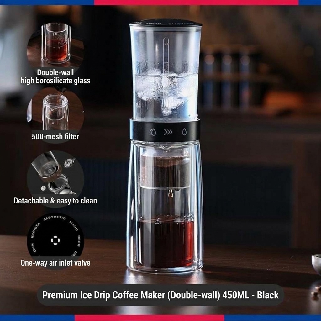 BinCoo Cold Brew Coffee Maker - Adjustable Drip Iced Coffee Brewer
