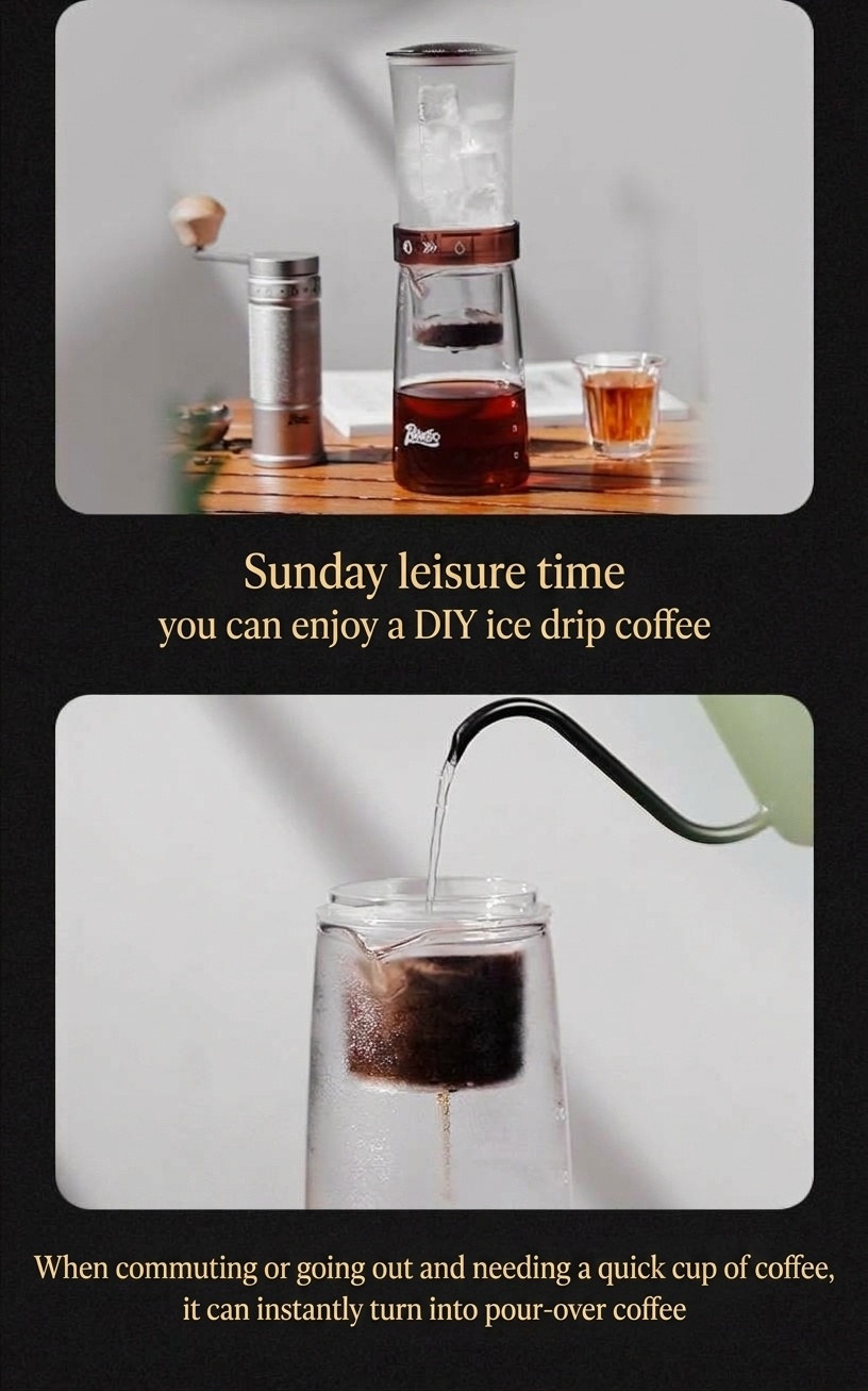 BinCoo Cold Brew Coffee Maker - Adjustable Drip Iced Coffee Brewer