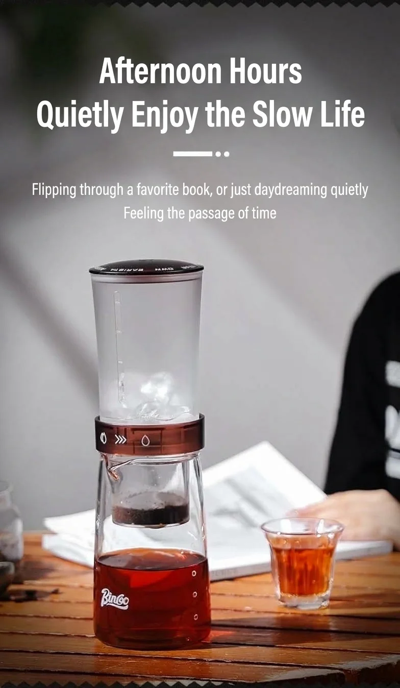 BinCoo Cold Brew Coffee Maker - Adjustable Drip Iced Coffee Brewer