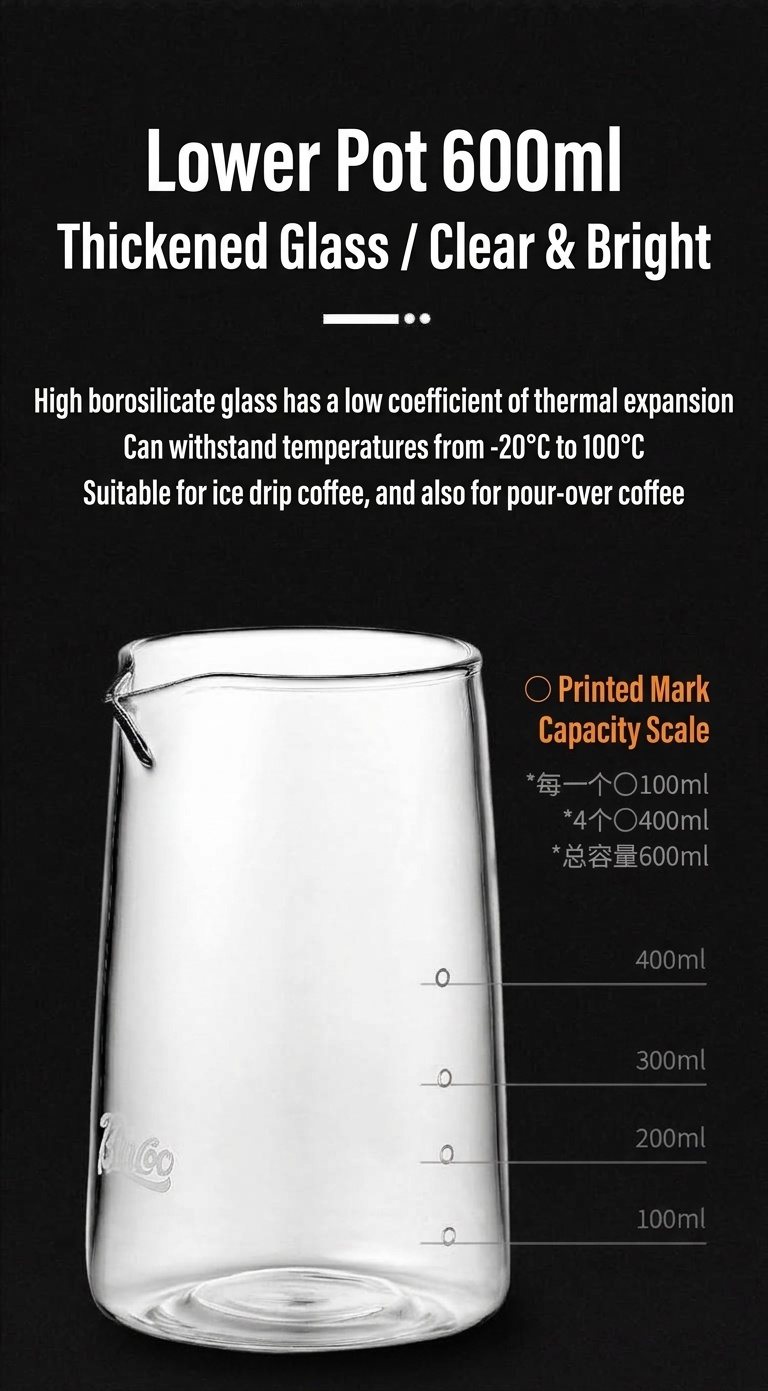 BinCoo Cold Brew Coffee Maker - Adjustable Drip Iced Coffee Brewer