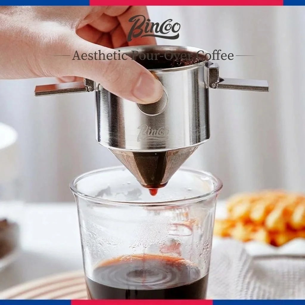 BinCo Portable Stainless Steel Foldable Coffee Dripper Filter