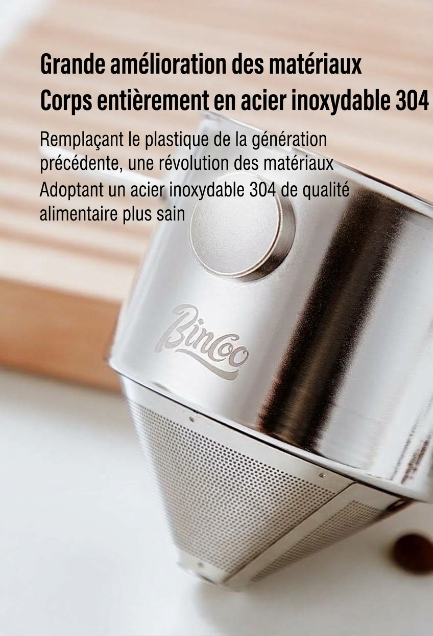 Filtre à café pliable portable en acier inoxydable BinCo