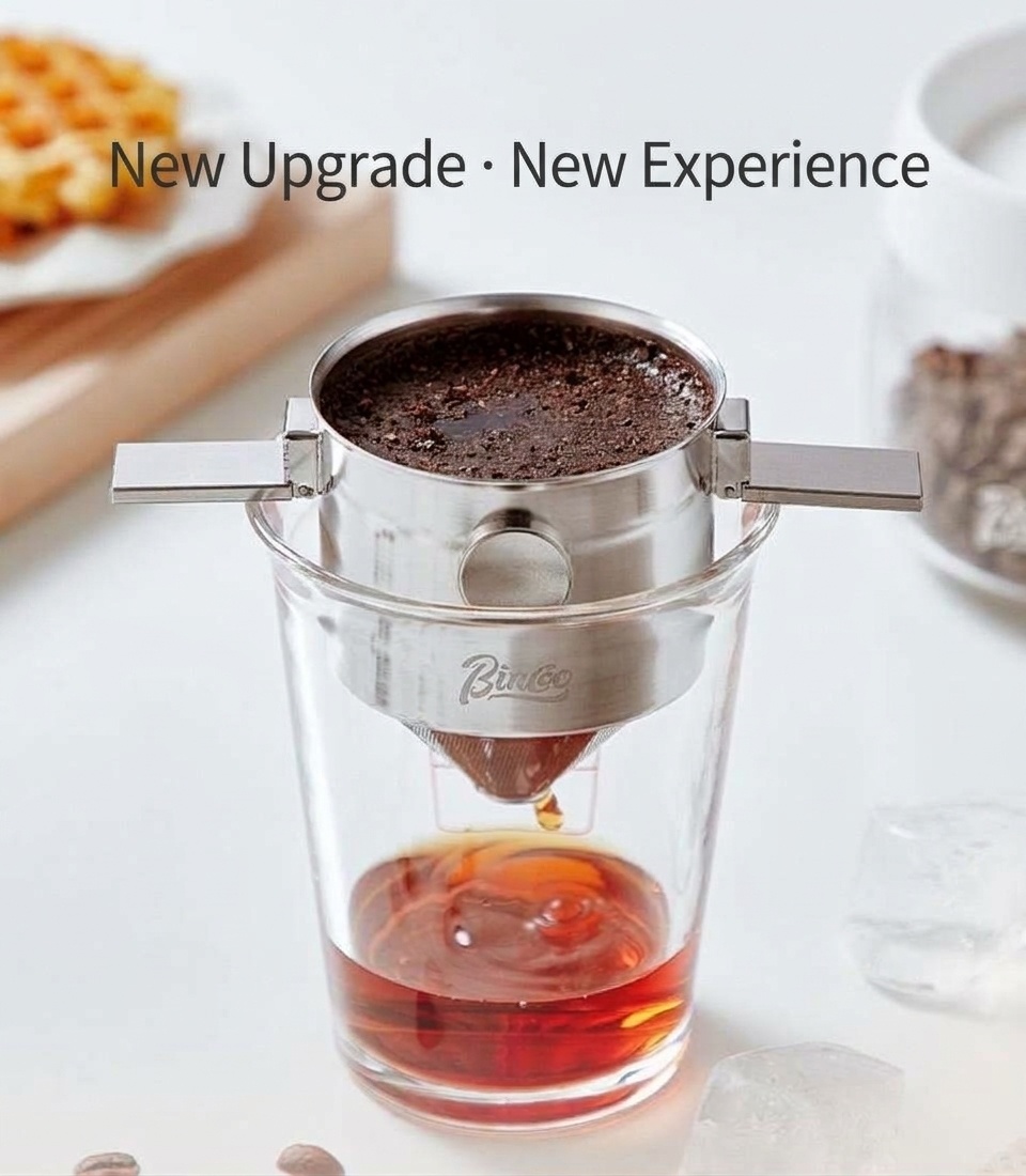 BinCo Portable Stainless Steel Foldable Coffee Dripper Filter