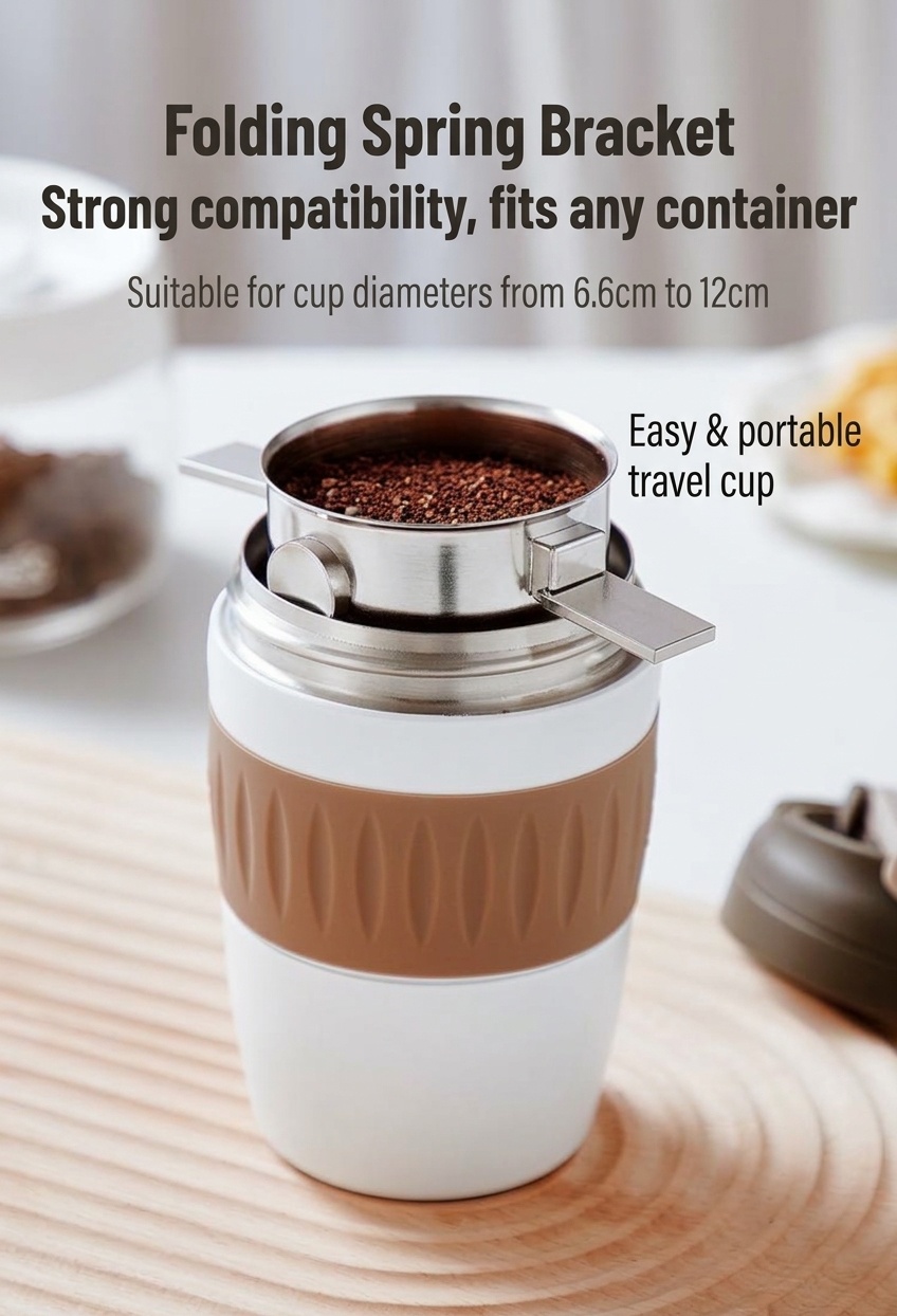 BinCo Portable Stainless Steel Foldable Coffee Dripper Filter