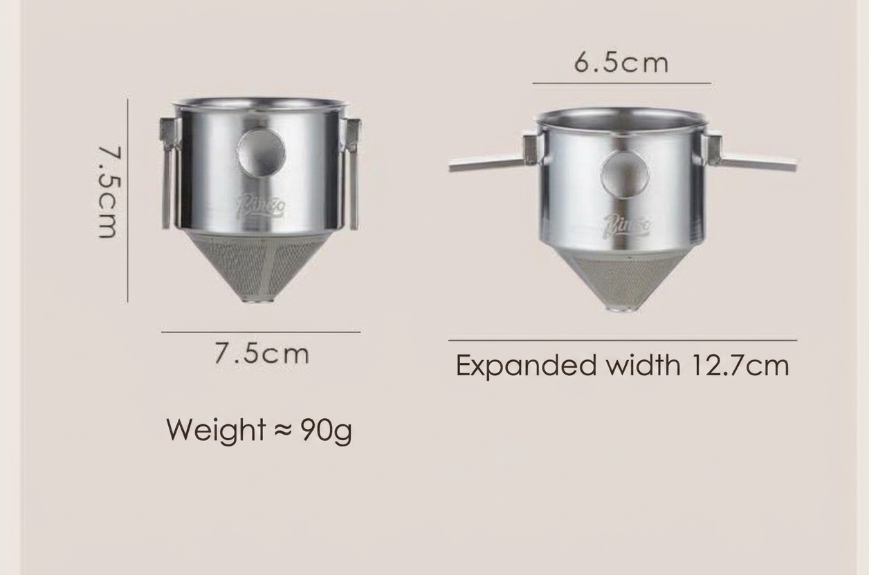 BinCo Portable Stainless Steel Foldable Coffee Dripper Filter