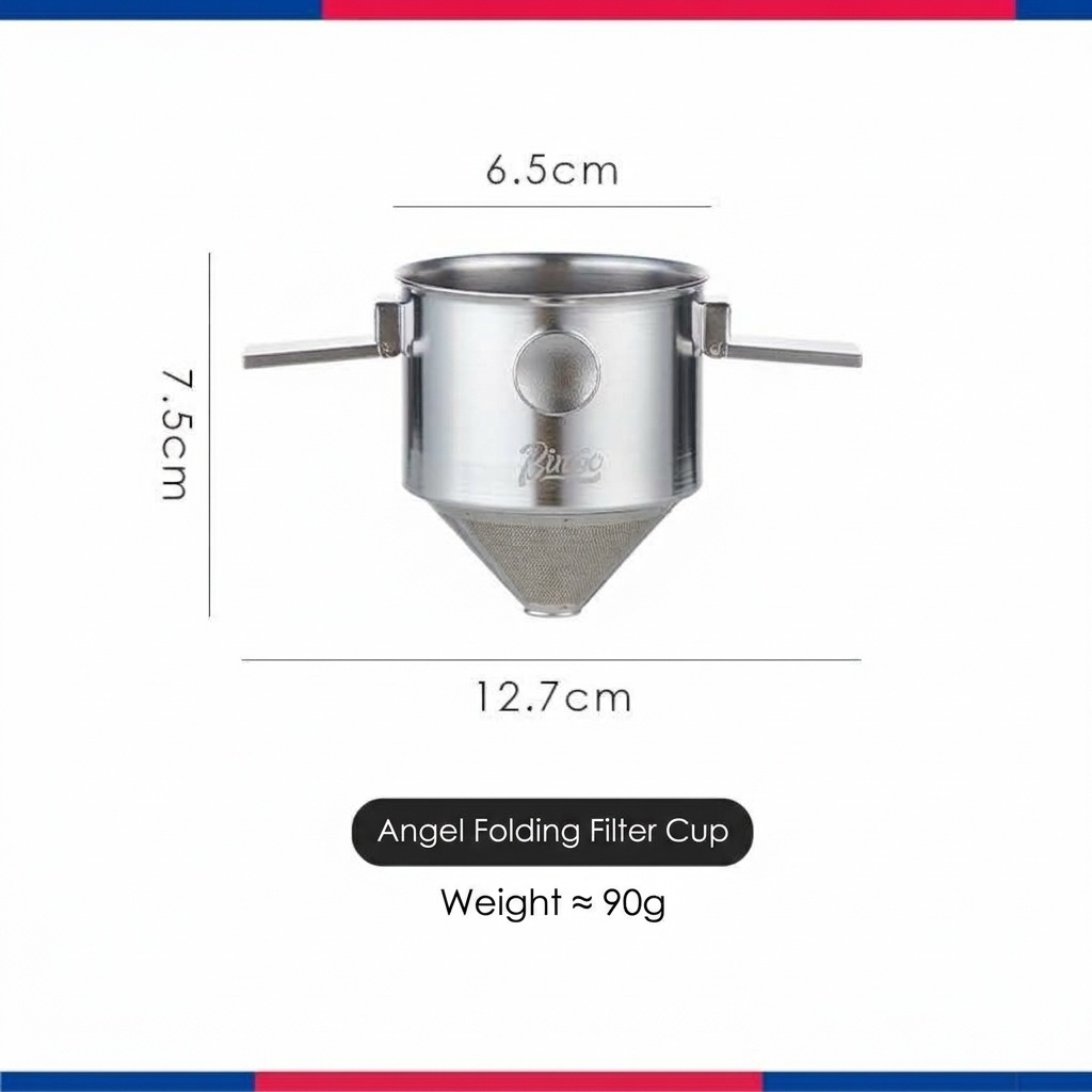 BinCo Portable Stainless Steel Foldable Coffee Dripper Filter
