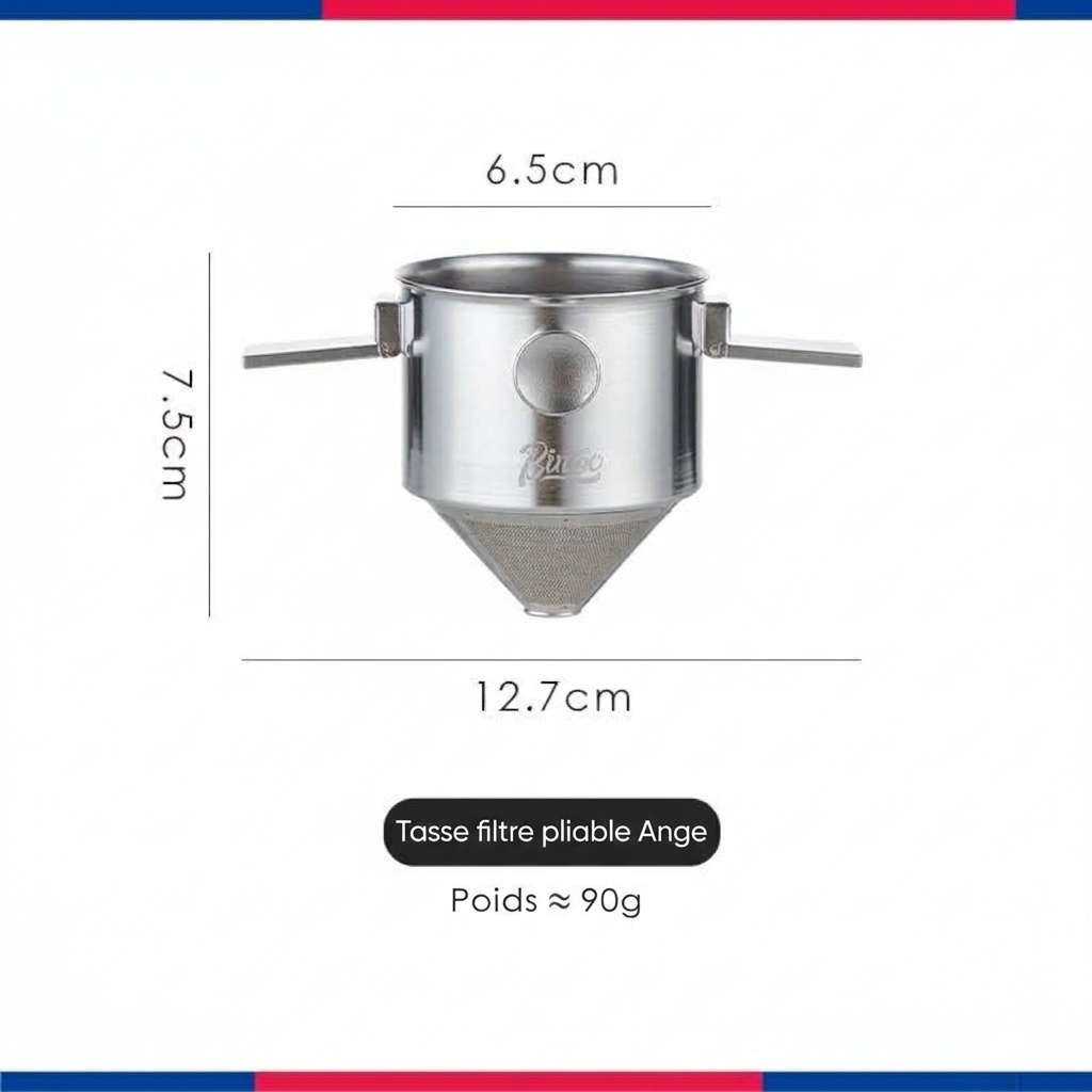 Filtre à café pliable portable en acier inoxydable BinCo