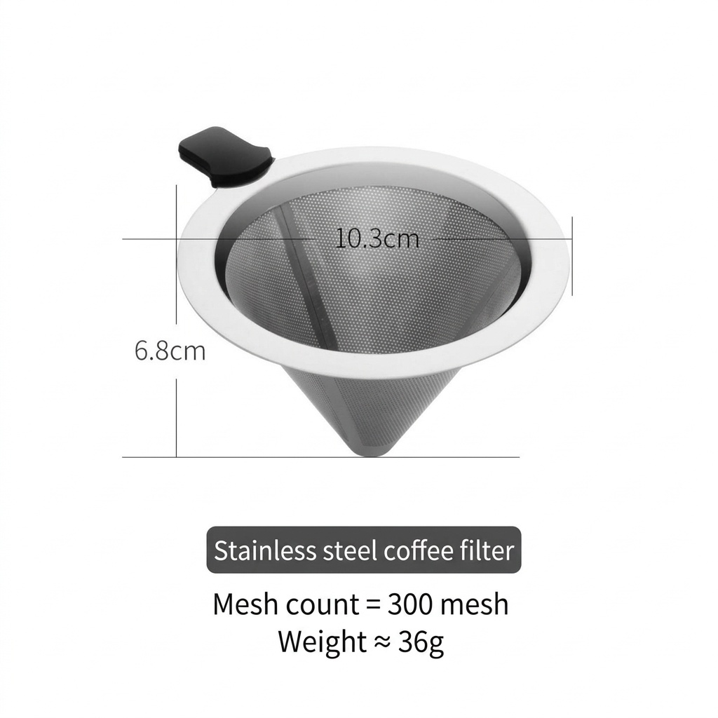 BinCo Portable Stainless Steel Foldable Coffee Dripper Filter