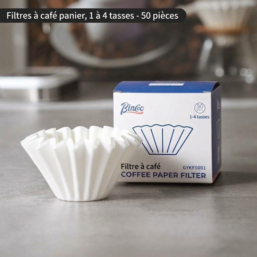 Filtres à café Bincoo Premium - Forme en V, bol, rond et sachet égouttoir