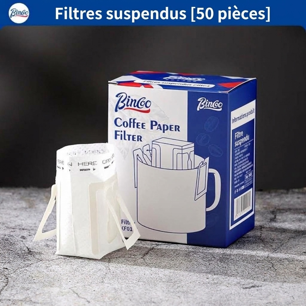 Filtres à café Bincoo Premium - Forme en V, bol, rond et sachet égouttoir