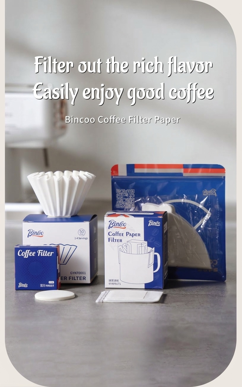 Bincoo Premium Coffee Filters - V-Shape, Bowl, Round & Drip Bag