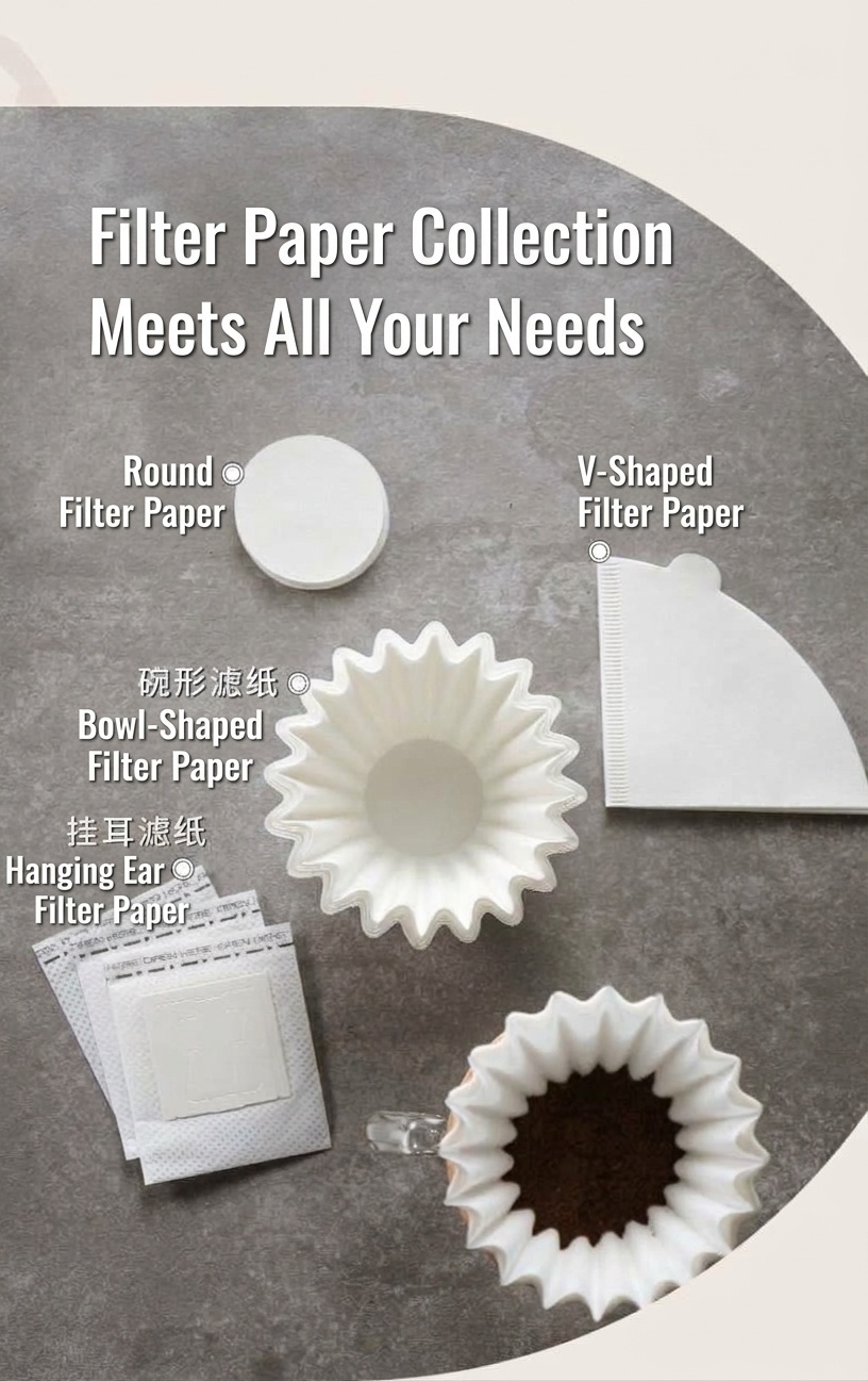 Bincoo Premium Coffee Filters - V-Shape, Bowl, Round & Drip Bag