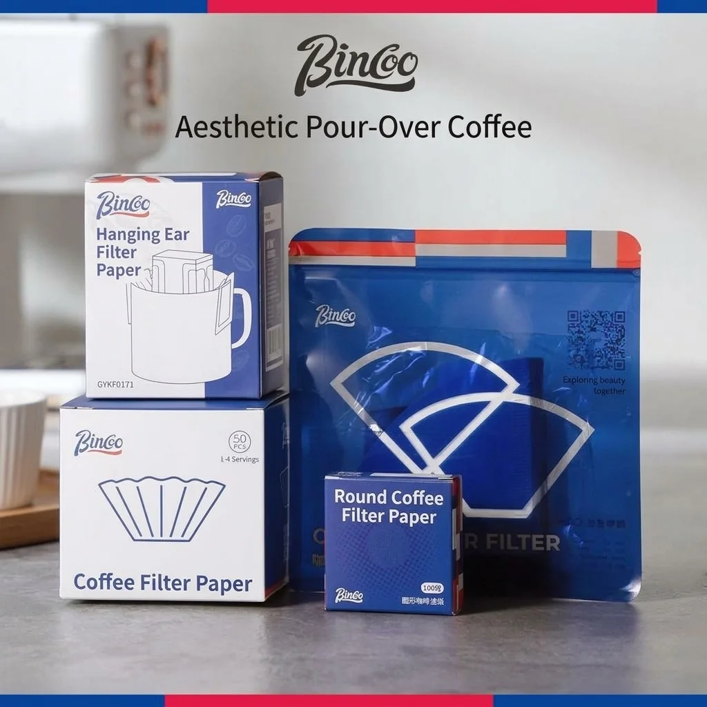 Bincoo Premium Coffee Filters - V-Shape, Bowl, Round & Drip Bag