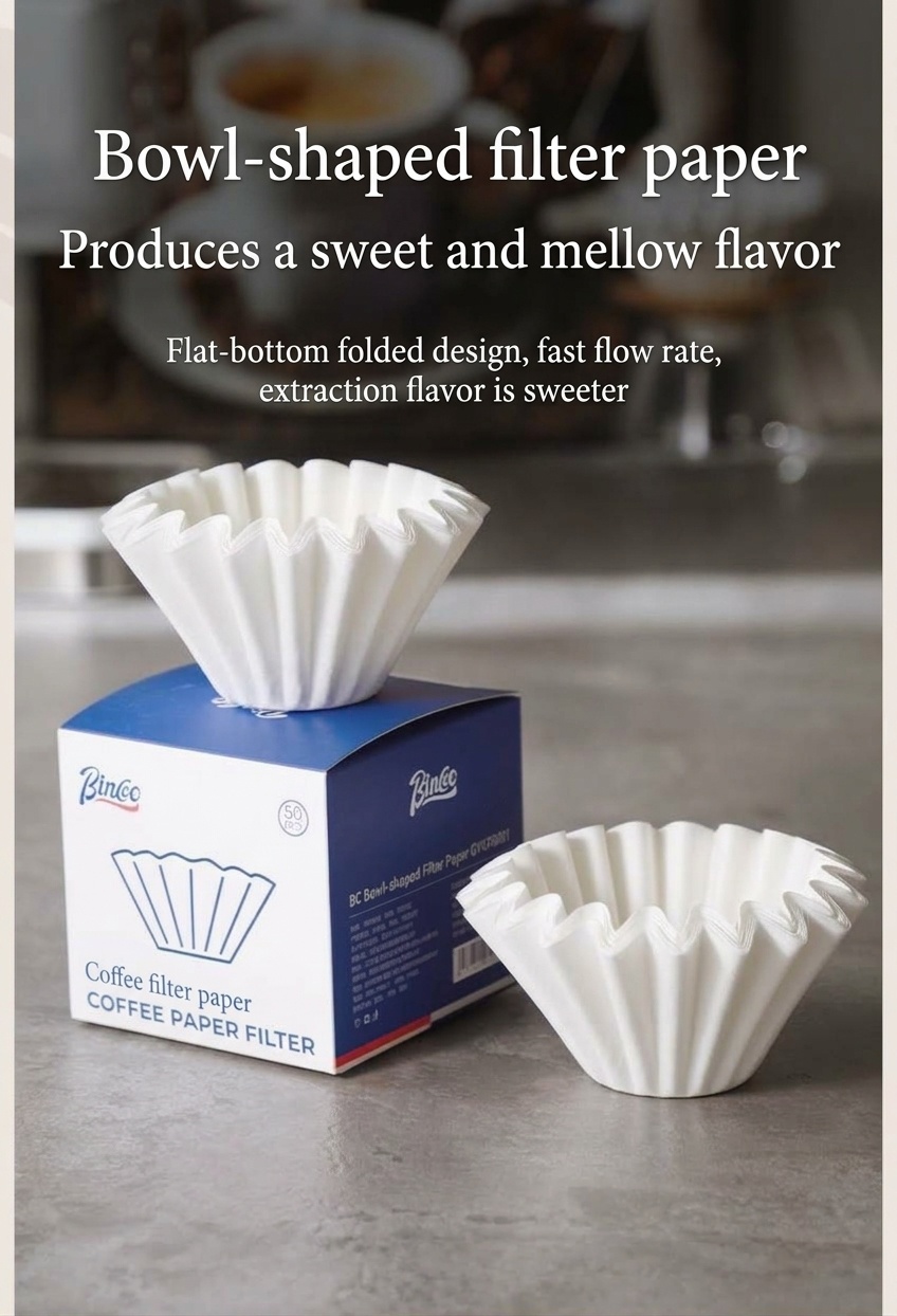 Bincoo Premium Coffee Filters - V-Shape, Bowl, Round & Drip Bag