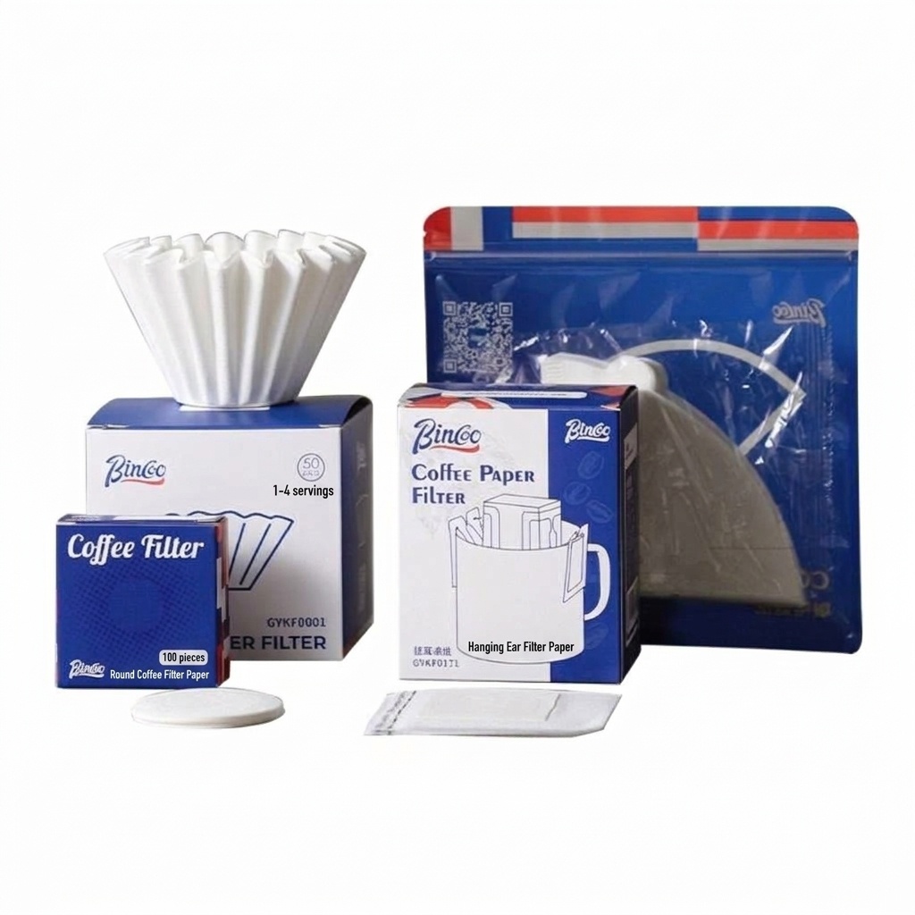 Bincoo Premium Coffee Filters - V-Shape, Bowl, Round & Drip Bag