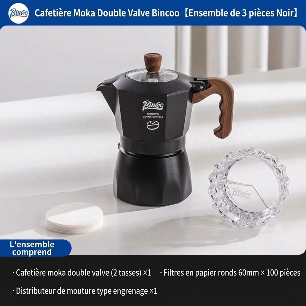 Cafetière électrique Bincoo Moka avec base chauffante