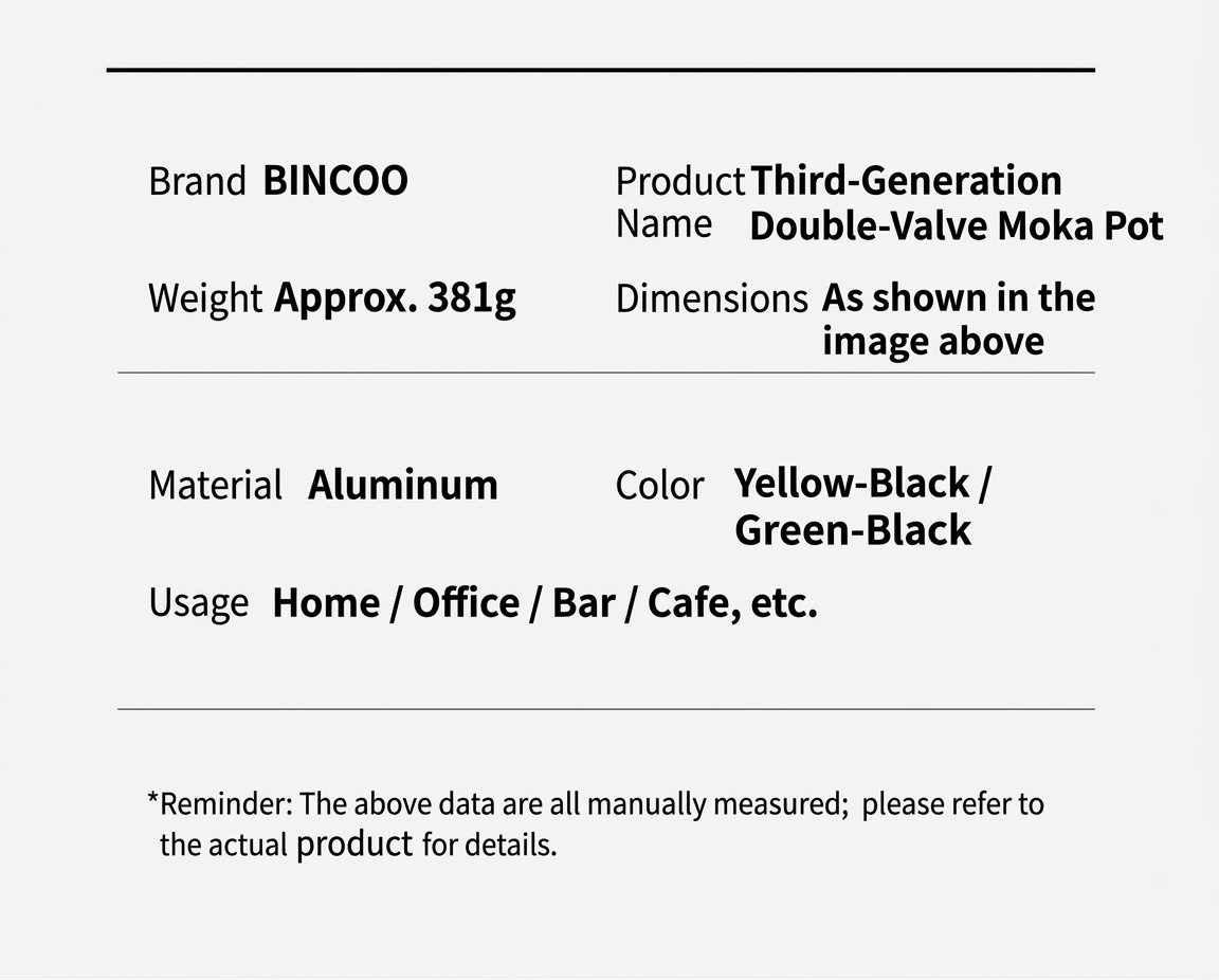 Bincoo Electric Moka Pot Coffee Maker with Heating Base