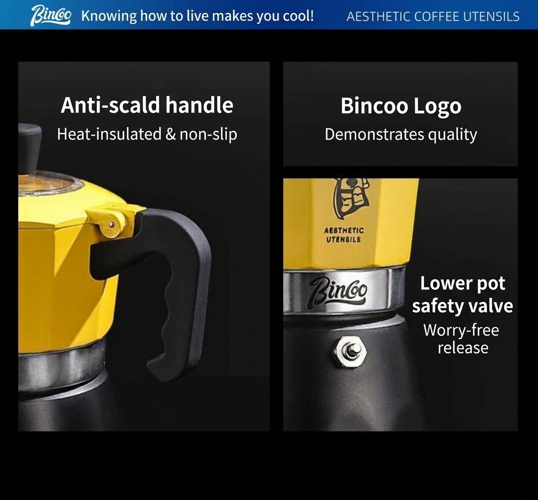 Bincoo Electric Moka Pot Coffee Maker with Heating Base