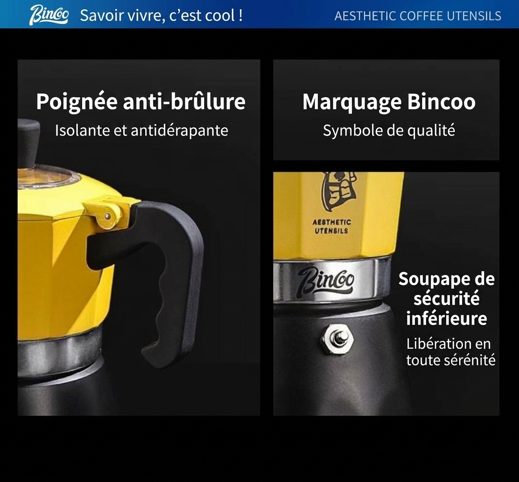 Cafetière électrique Bincoo Moka avec base chauffante