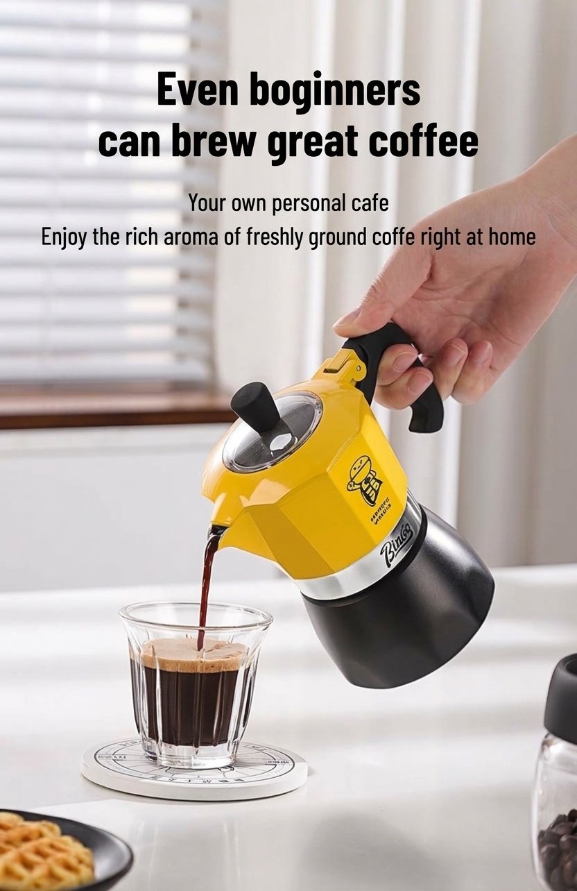Bincoo Electric Moka Pot Coffee Maker with Heating Base