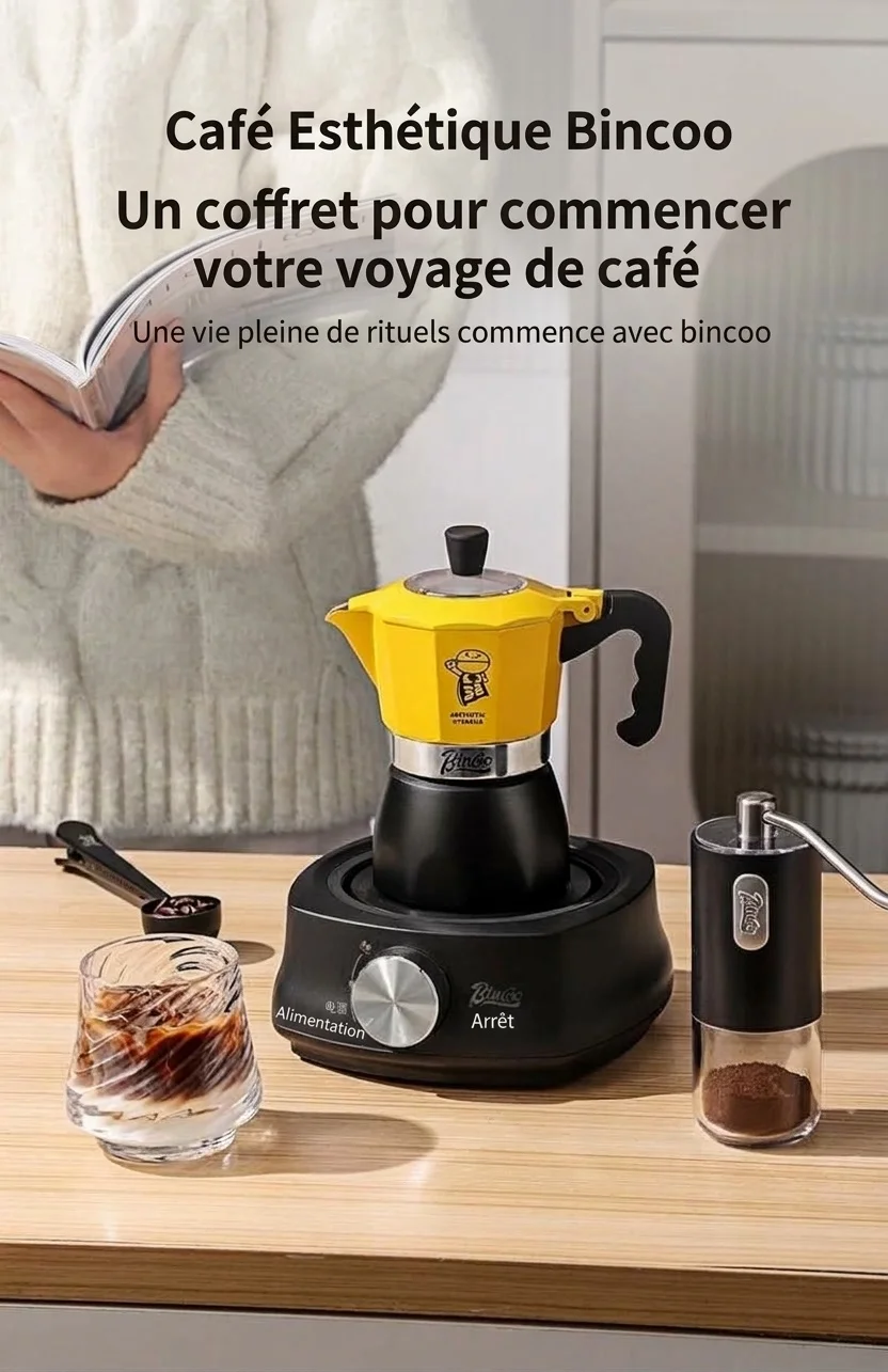 Cafetière électrique Bincoo Moka avec base chauffante