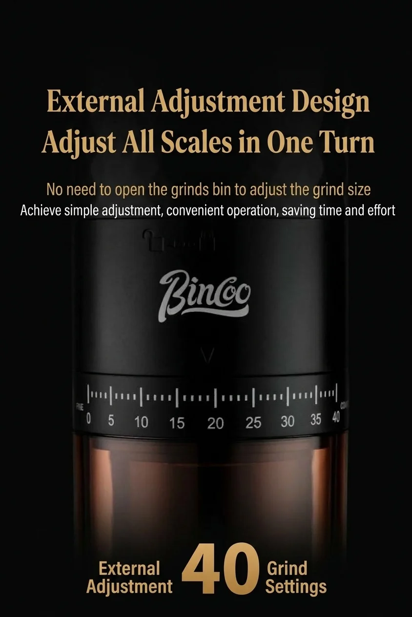 BinCo Portable Electric Coffee Grinder - Ceramic/Steel Burr