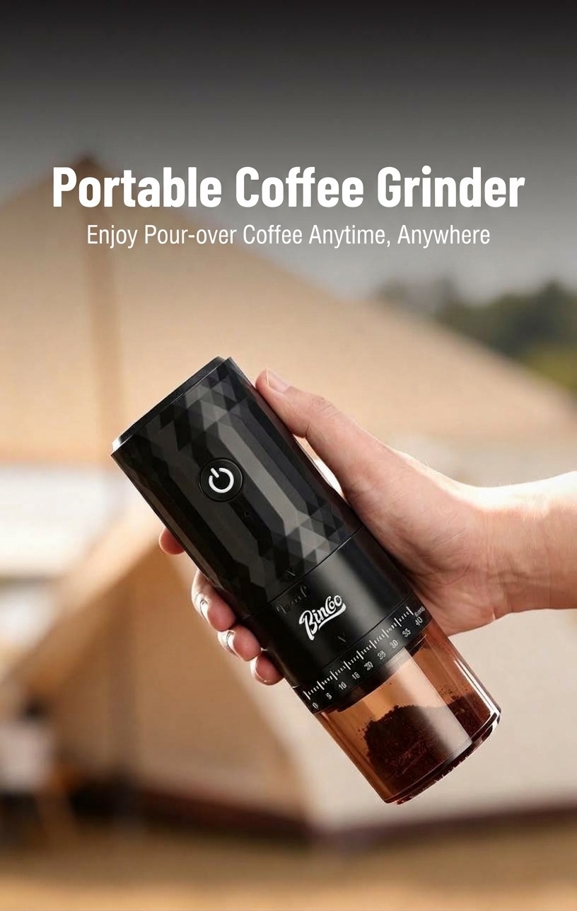 BinCo Portable Electric Coffee Grinder - Ceramic/Steel Burr
