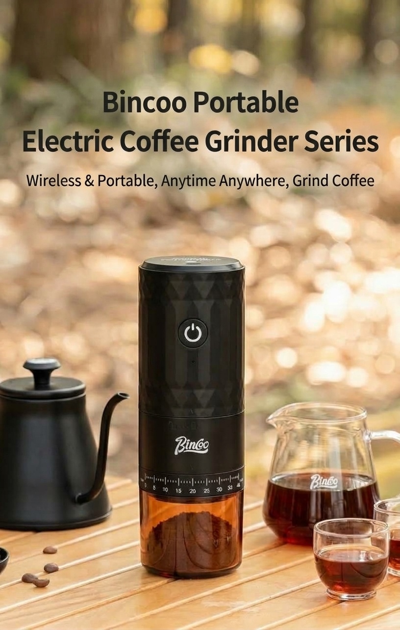 BinCo Portable Electric Coffee Grinder - Ceramic/Steel Burr