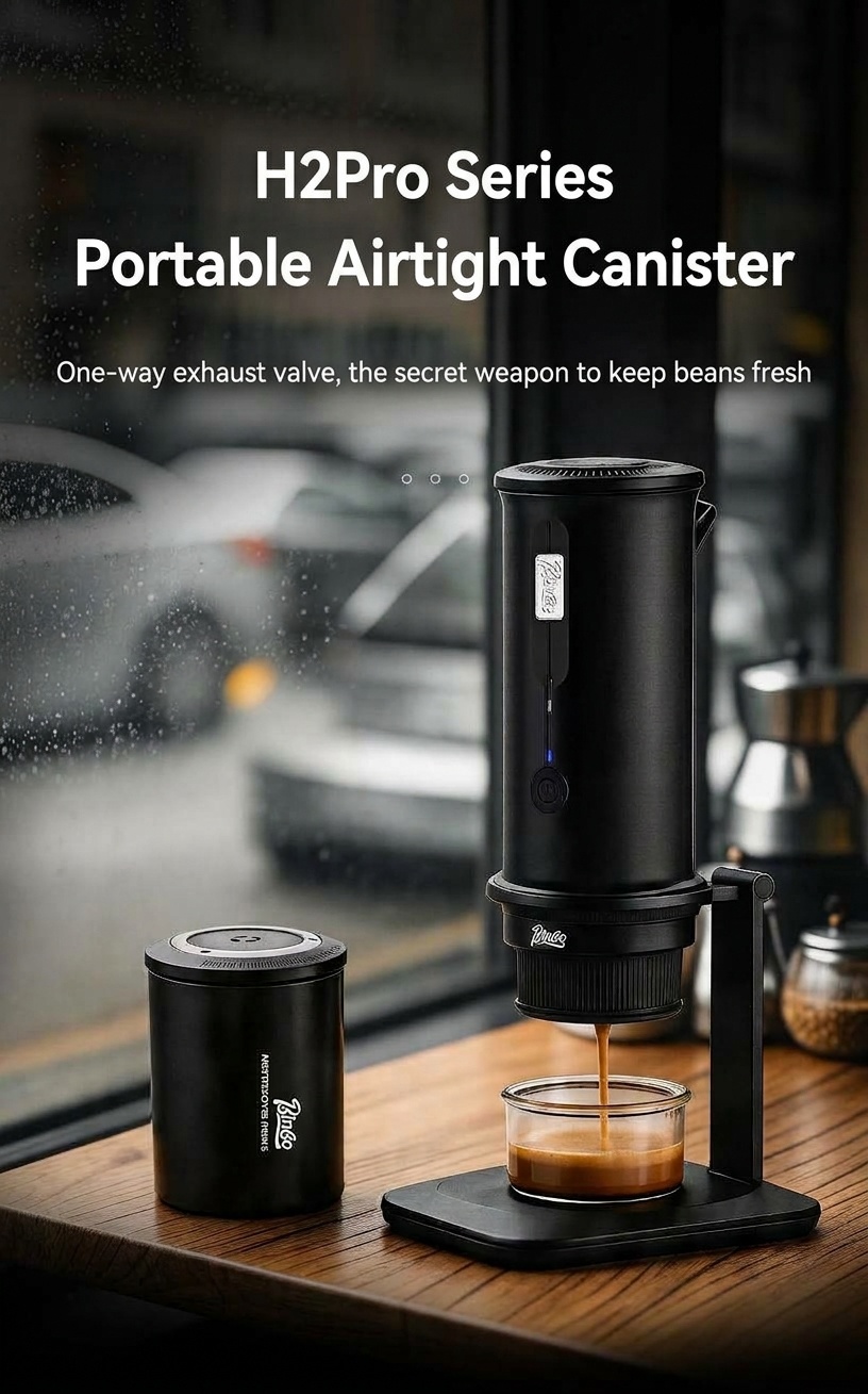 BinCoo Portable Coffee Bean Storage Canister with One-Way Valve