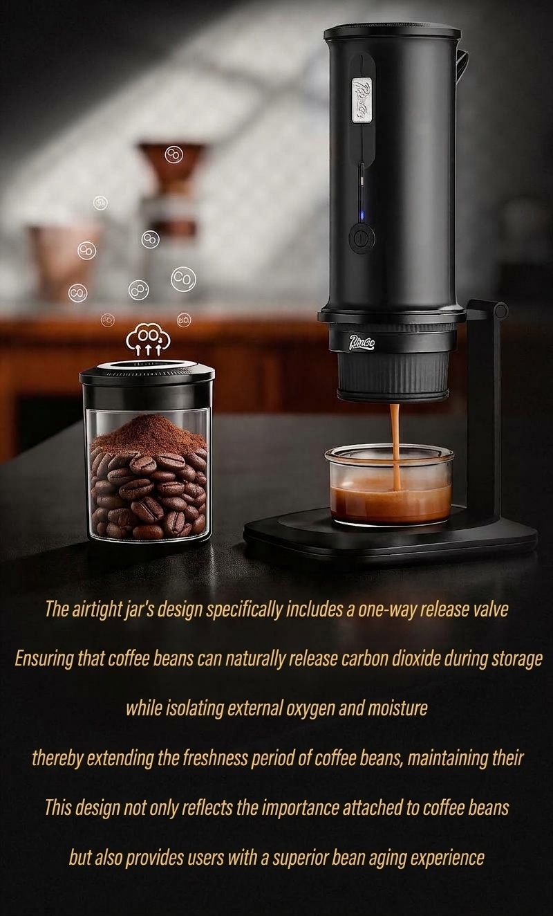 BinCoo Portable Coffee Bean Storage Canister with One-Way Valve