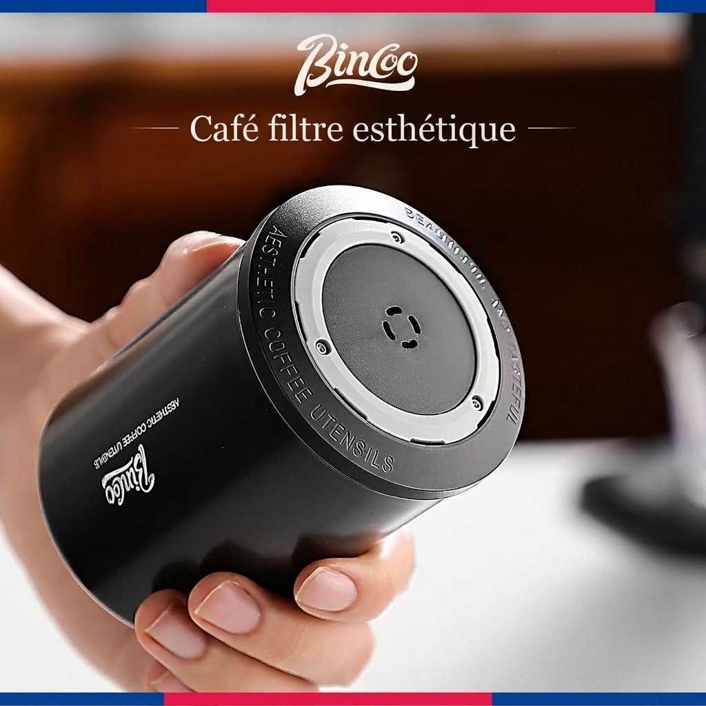 Boîte de conservation portable BinCoo pour grains de café avec valve unidirectionnelle