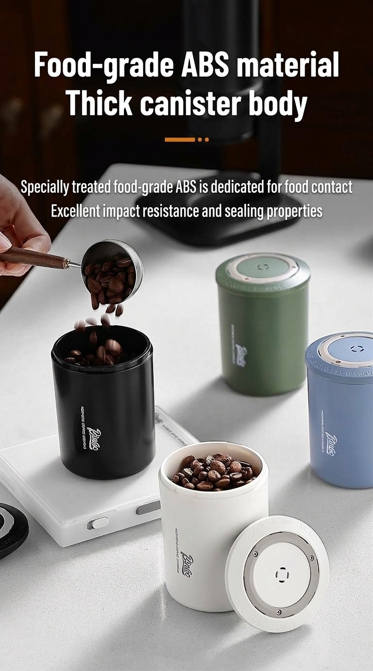 BinCoo Portable Coffee Bean Storage Canister with One-Way Valve