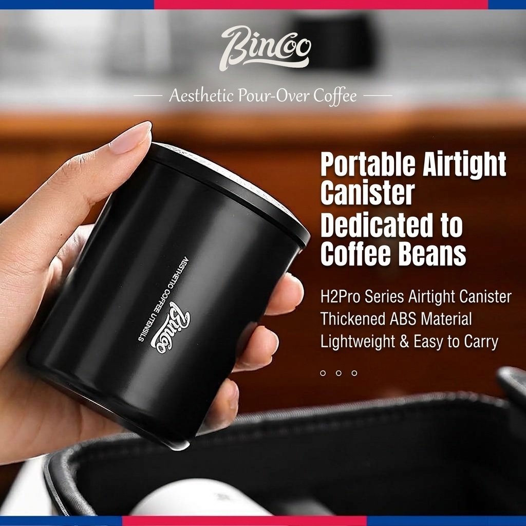 BinCoo Portable Coffee Bean Storage Canister with One-Way Valve
