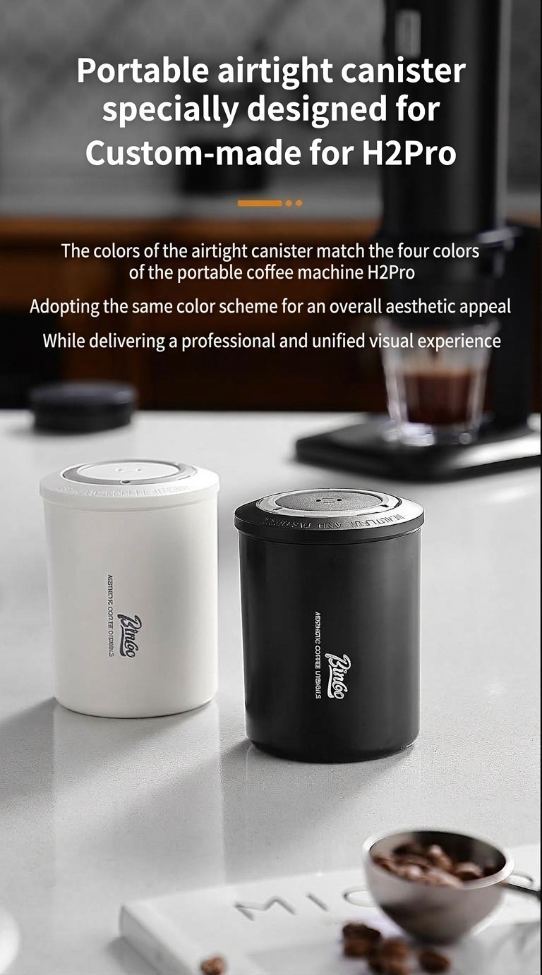 BinCoo Portable Coffee Bean Storage Canister with One-Way Valve