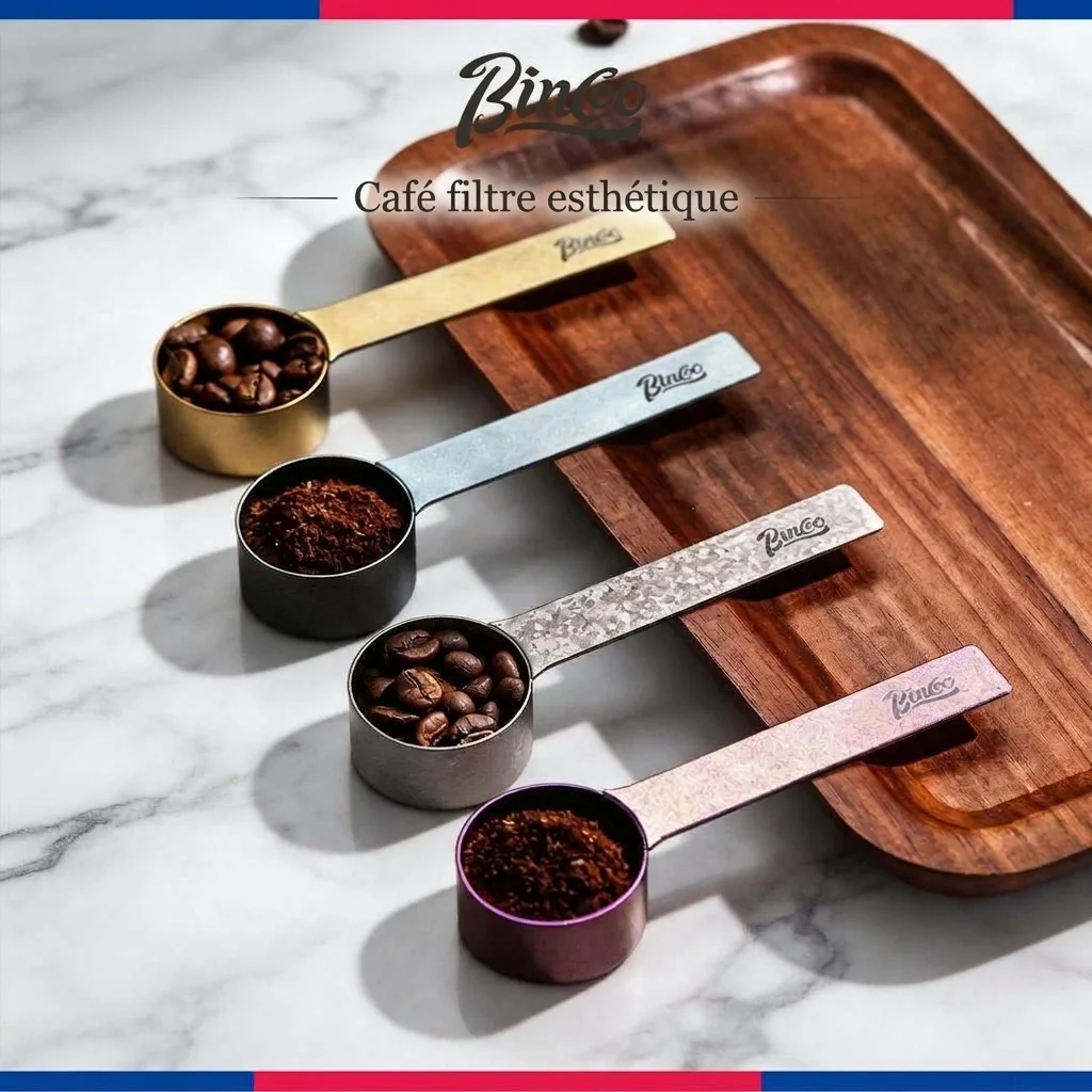 Cuillère doseuse et cuillère à café en titane BinCoo - Multicolore