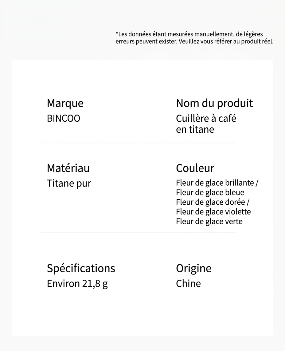 Cuillère doseuse et cuillère à café en titane BinCoo - Multicolore