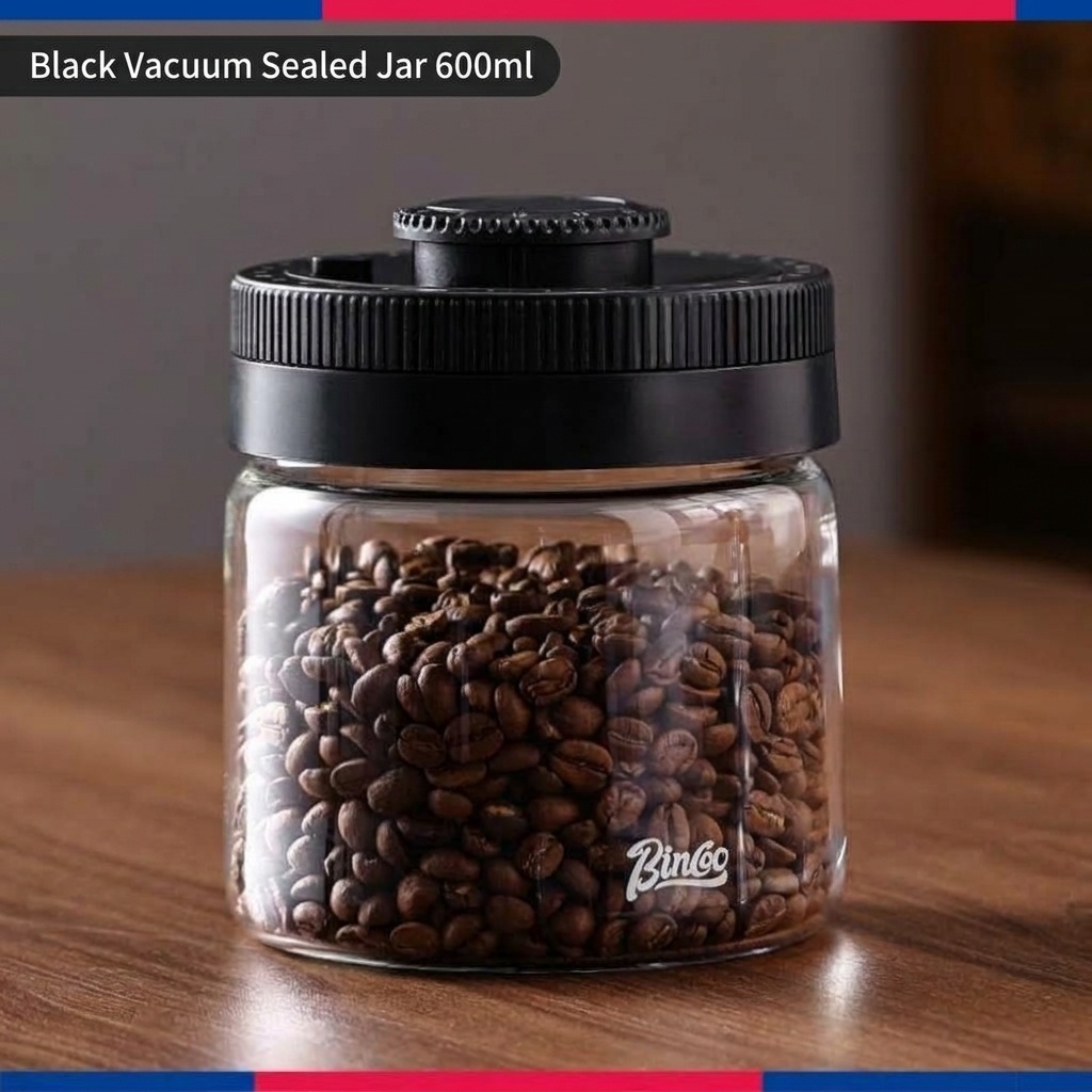 BinCoo Vacuum Sealed Coffee Bean Storage Jar with Date Tracker