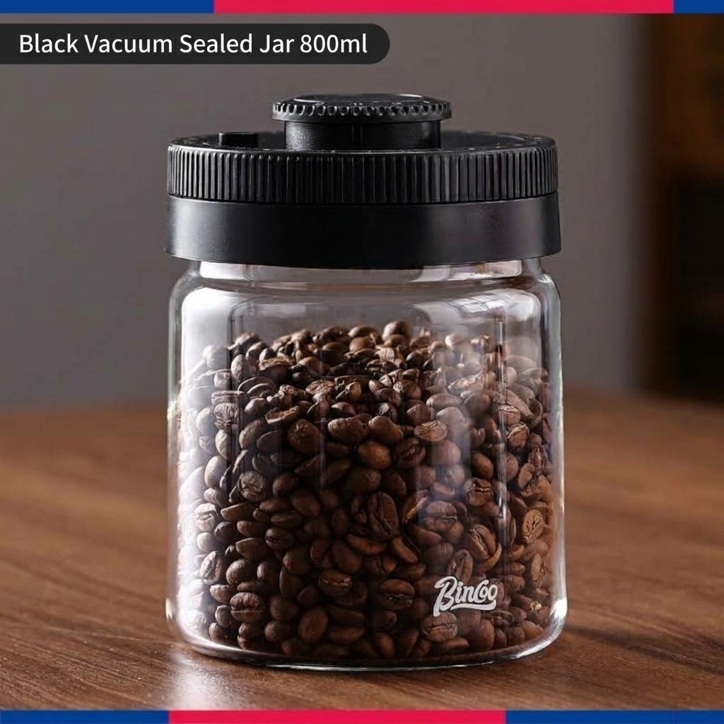 BinCoo Vacuum Sealed Coffee Bean Storage Jar with Date Tracker