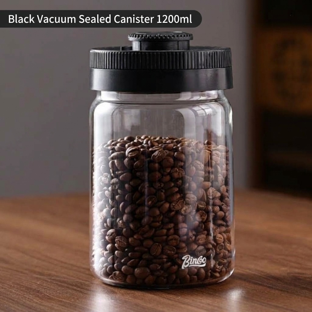 BinCoo Vacuum Sealed Coffee Bean Storage Jar with Date Tracker