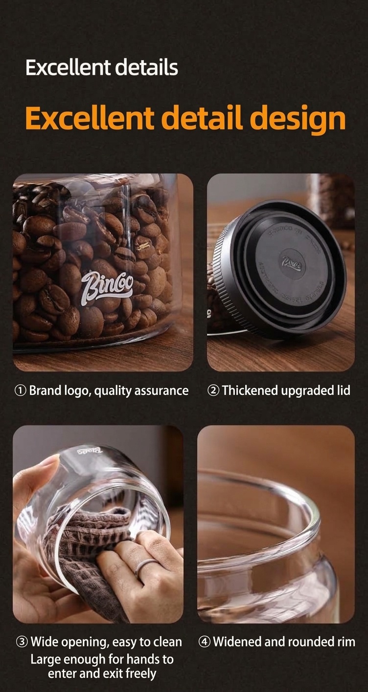 BinCoo Vacuum Sealed Coffee Bean Storage Jar with Date Tracker