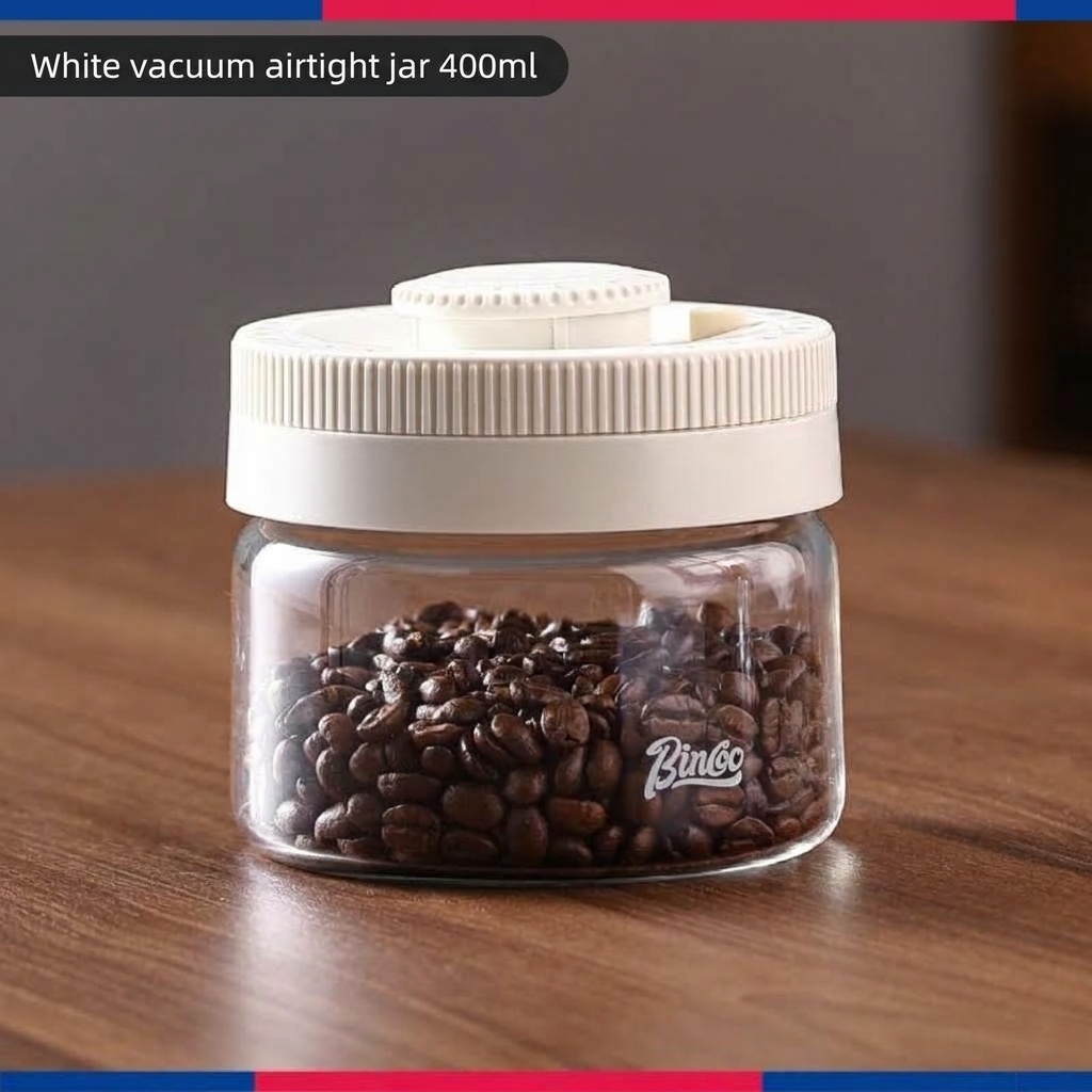 BinCoo Vacuum Sealed Coffee Bean Storage Jar with Date Tracker