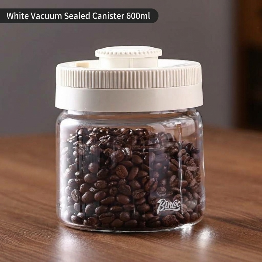 BinCoo Vacuum Sealed Coffee Bean Storage Jar with Date Tracker